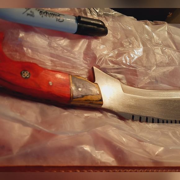 Huge gorgeous rare custom hand-forged knife w sheath, great gift, high-quality! - Picture 15 of 16